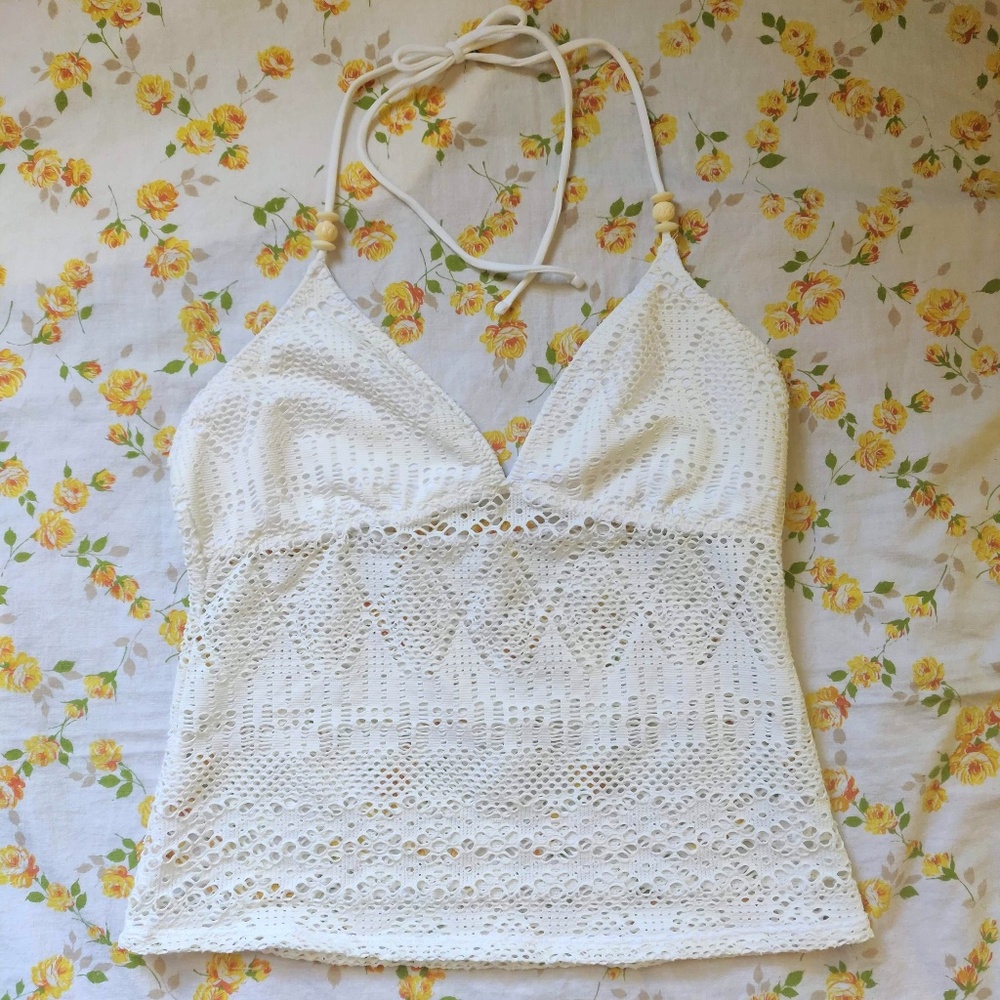 Ralph Lauren Halter Tie Crochet Tankini